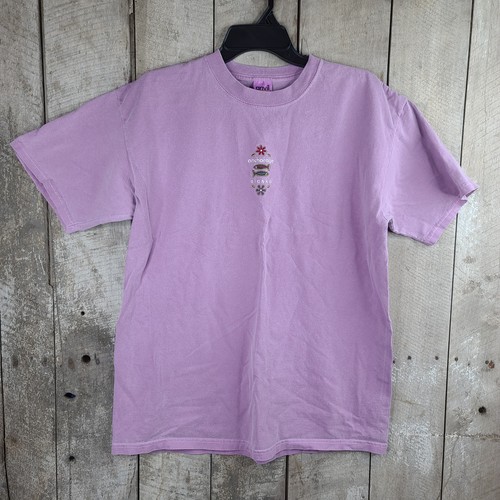 Anchorage T-Shirt Alaska Lavendel Lila Gefärbt Blumen & Fisch Bestickt Größe L - Bild 2 von 13