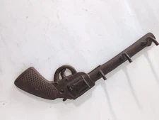 Gun Pistol Revolver Wall Hook Key Rack Cast Iron Rustic Western Brown Patina