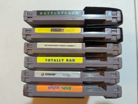 NES 6 game lot, super C, battletoads, return of the joker, totally rad, and more