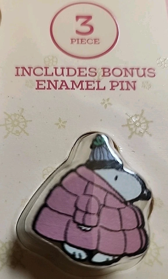 Peanuts Snoopy Celavi Snowflake Sparkle Tweezer Trio W/ Puffer Enamel Pin - Image 3 of 4