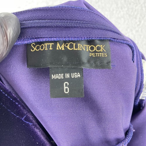 Scott McClintock Petites Long Velvet Dress Womens Size 6 Purple Sleeveless VTG - Picture 9 of 12