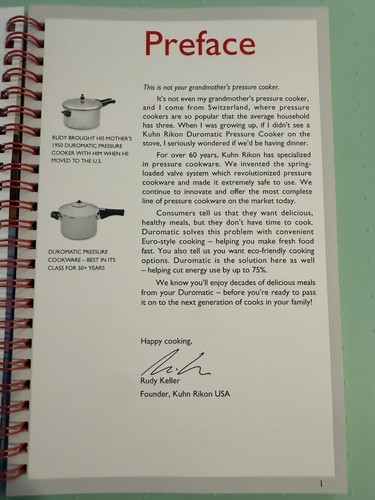 Quick Cuisine Kuhn Rikon Pressure Cooker Recipies & Instruction Book - Foto 6 di 9