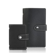 2 Pieces Business Card Holder, PU Leather Business Card Case Pocket Business ...
