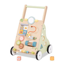 Wooden Baby Walker with Wheels, Montessori Baby Push Walker, Sit to Stand Walker