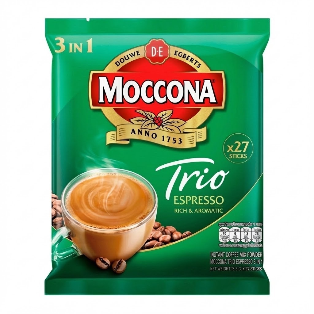 5X Moccona Triova Espresso 3 in 1 Instant Coffee Sachets, 15.8 g x
