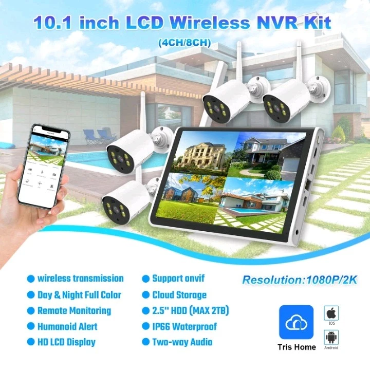 Security Camera Kit X 4 With Colour Monitor Plug And Play No Need For WiFi . - Image 4 of 4