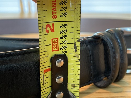 Cintura uomo vera pelle di mucca pieno fiore nera larghezza 1 1/2" nuova senza etichette - Foto 7 di 8