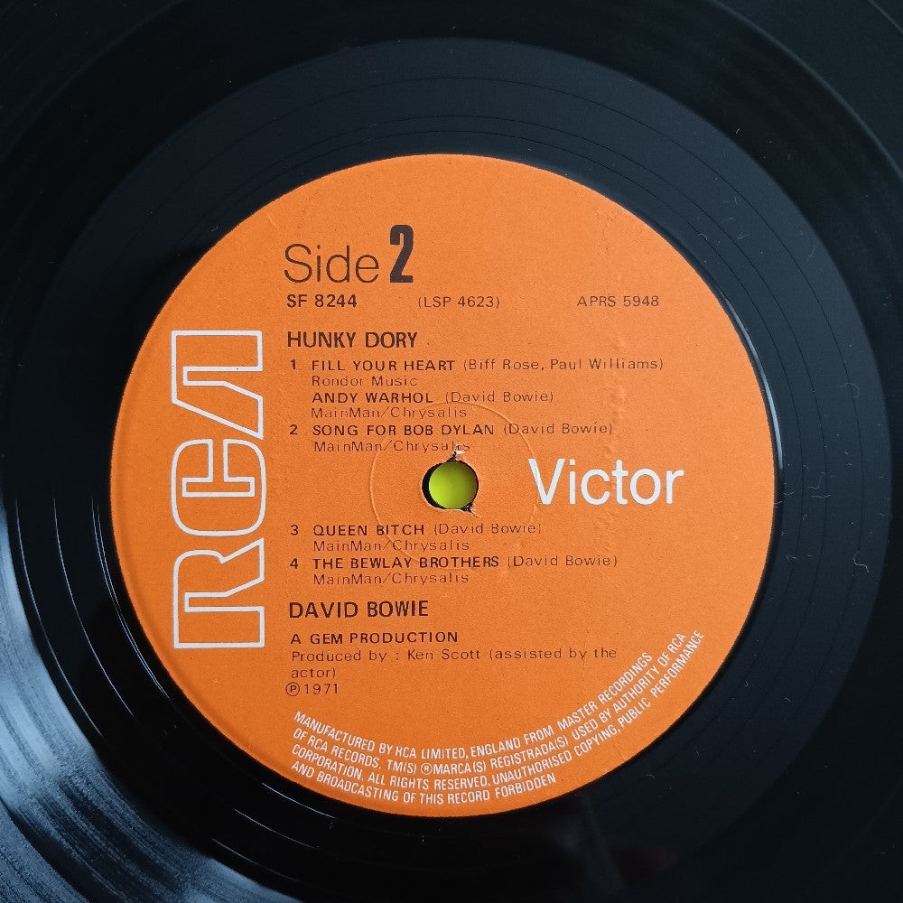 David Bowie - Hunky Dory UK - 1972 - SF 8244 - Used - VG++ - Vinyl