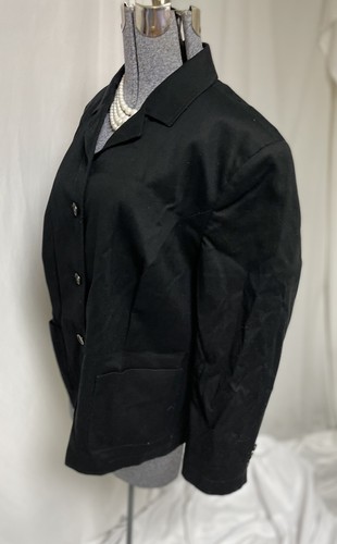 NEW Talbots Blazer Size 18W Stretch Black Suit Jacket Breathable Cotton Pockets - Picture 7 of 19