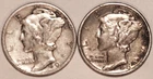 (2) Mercury Dimes - Extra Fine - 1943D 1943P - #5185ED - FREE SHIPPING
