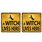 2 Pcs Removable Warning Label Sticker for Decor Halloween Decoration