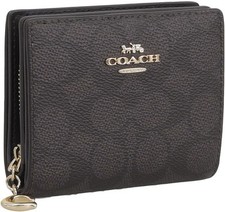 [Coach] Outlet Snap Wallet Signature Canvas CW789 IMXAQ Walnut/Black