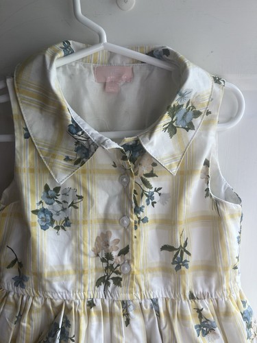 Milla & Emma Little Girls Yellow Floral Button Down Fit and Flare Dress Size 4T - Picture 3 of 7