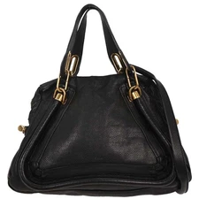 Chloe Black Paraty 2way Handbag 04-11-50 154729