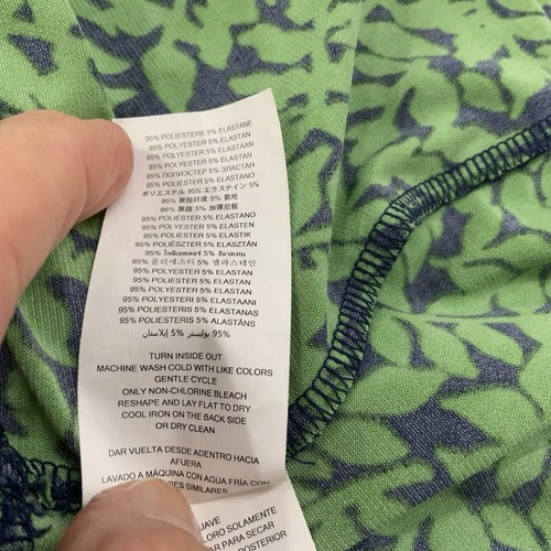 Michael Michael Kors Size Medium Dress Tiered Green Blue Navy Leaf Print A Line - Picture 12 of 16