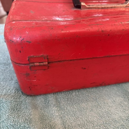 vintage Union Red Tackle Box Fishing tool box metal - Picture 10 of 19