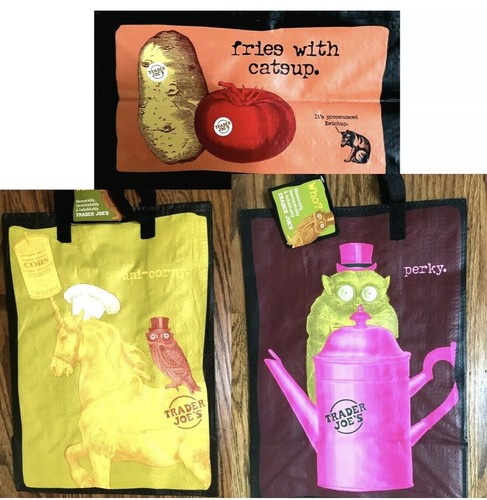 Trader Joe's Perky Owl UniCorny wiederverwendbare Einkaufstasche ~ ausverkauft neu mit Etikett 🔥 - Bild 1 von 7