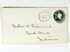 Claymont, DE. CDS, Negative Star in Circle on 3c entire to South Bend, Indiana.