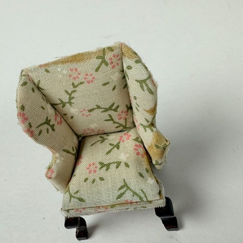 Miniature Dollhouse Furniture Lot Dining Table Chair Hutch Wingback 1:12 Scale - Picture 6 of 8