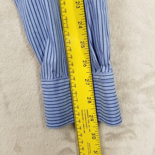 Vintage Ruehl 925 Shirt Men XL Blue Pinstripe Cotton Long Sleeve Y2K Normcore - Picture 10 of 11