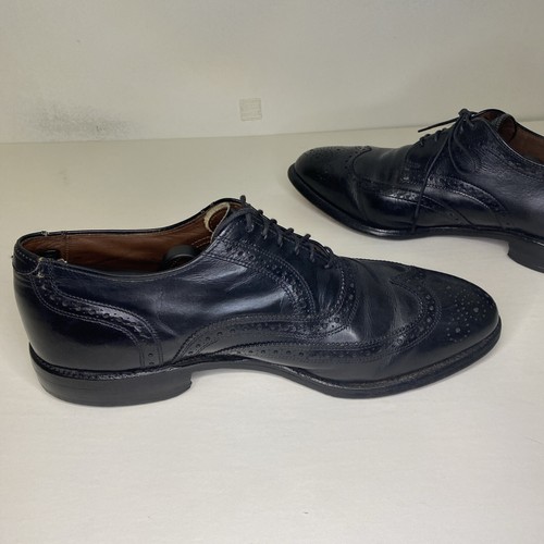 Allen Edmonds Shoes Mens Size 8.5 Black Leather Wingtip - Picture 6 of 10