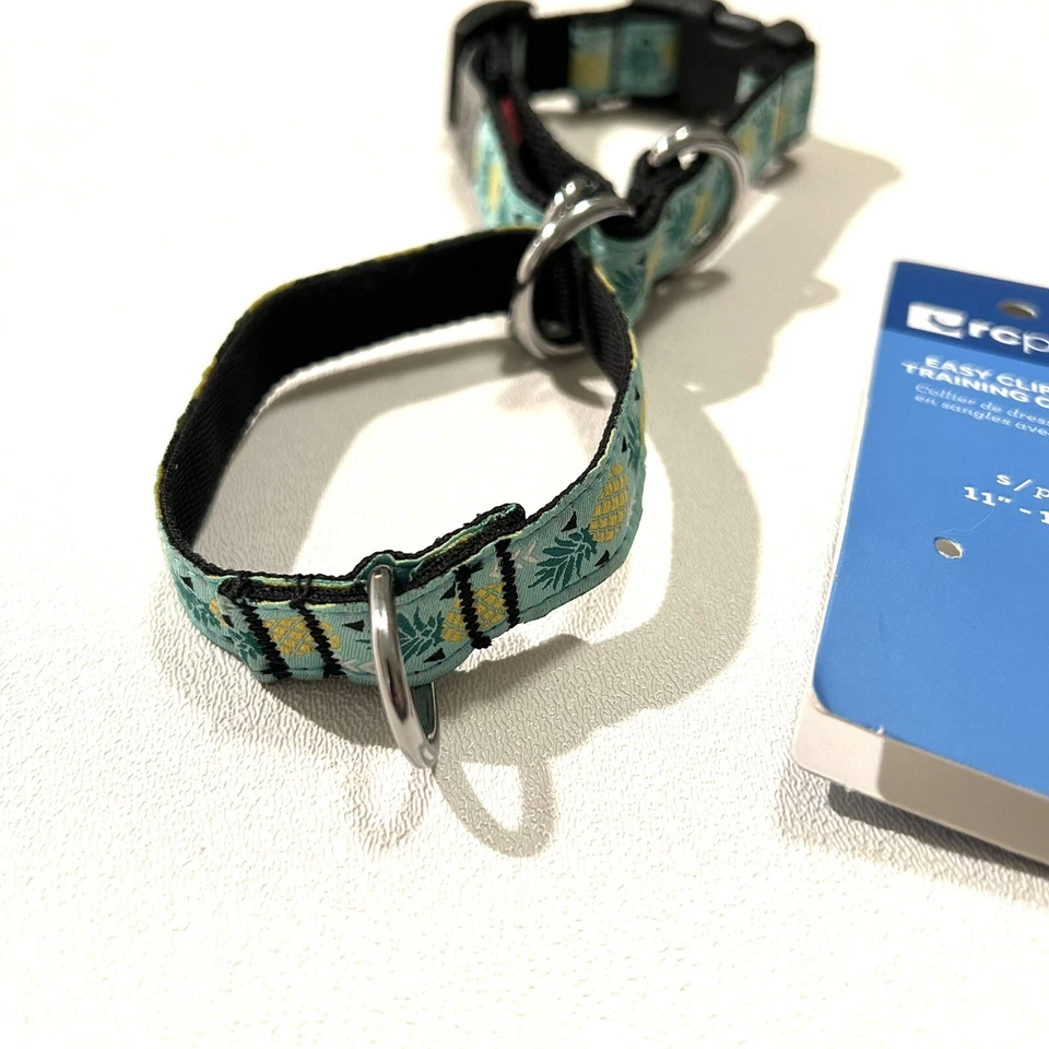 Collar de entrenamiento de martingala para mascotas RC, pequeño 11”-14” piña turquesa Foto 2 de 4
