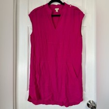 J. Crew pocket front shift dress in fuchsia size S