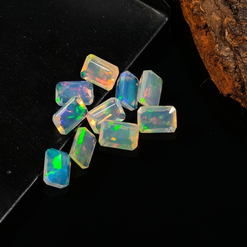 Piedra preciosa suelta facetada ópalo de fuego welo etíope natural, AAA + ópalo Welo 4x6 mm - Imagen 3 de 7