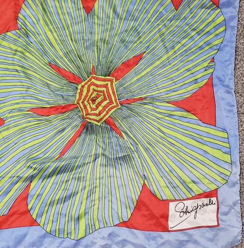 Schiaparelli Silk Scarf Hand Rolled Movie TV Prop Clothing Vintage READ - Picture 2 of 8