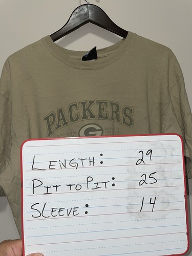 Vintage Green Bay Packers T-shirt Tan Men’s 2XL Wisconsin NFL Football Dad Shirt - Picture 9 of 9