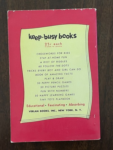 Tiny Tots Age 4 to 8 Playbook Keep Busy Book 1953 Kids Activities Nice Condition - Picture 2 of 6