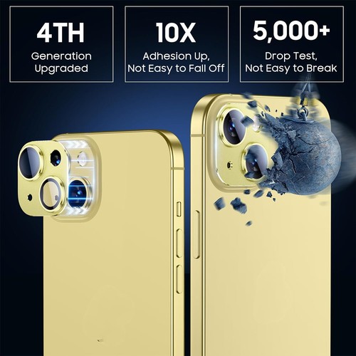 Protection d'objectif pour appareil photo en verre trempé métal pour iPhone 15/15 Plus couverture complète - Photo 37 sur 42