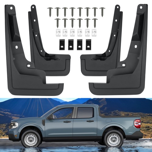 22 thru 23 Maverick Ford Black Splash Guards Mud Flaps Set of 4 - Picture 2 of 10