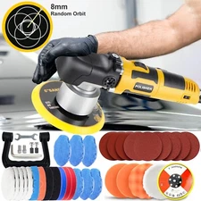 34 Pads Variable Speed 6" Corded Polisher Dual Action Random Orbital Waxer Kit