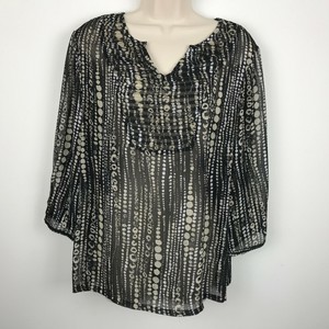 Chicos-Womens-Black-Sheer-Shirt-Top-Blouse-Tunic-3-4-Sleeve-L-2