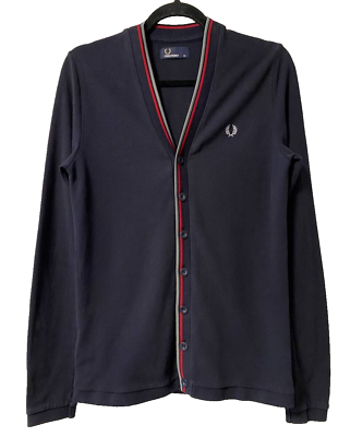 FRED PERRY MENS CARDIGAN SWEATER VINTAGE BUTTONS V-NECK FRED PERRY MENS CARDIGAN SWEATER VINTAGE BUTTONS V-NECK