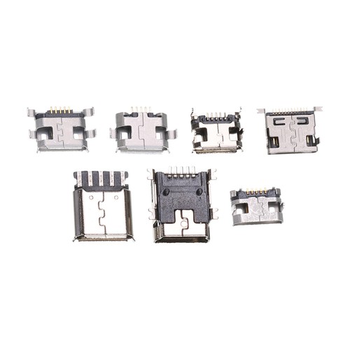 Micro USB Prese Kit,100pz Femmina Spina Connettore Porta Riparazione - Imagen 2 de 5