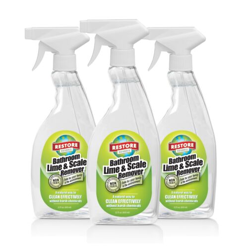 RESTORE NATURALS Bathroom Lime & Scale Remover, Non-toxic Cleaner (3 Pack)