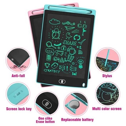 LCD Drawing Tablets Pink 40 Count 8.5" Portable LCD Writing Erasable Notepads - Picture 3 of 4