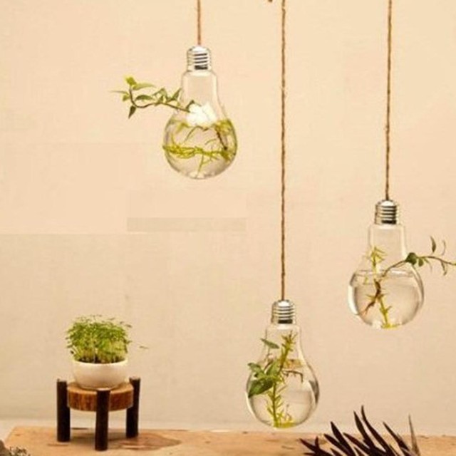 Bulb Shape Gl Vase Terrarium Hanging Flower Plants Nursery Pot Hanging Flower Gl Vase Pot Plants Nursery Home Decor Terrarium Bulb Shape