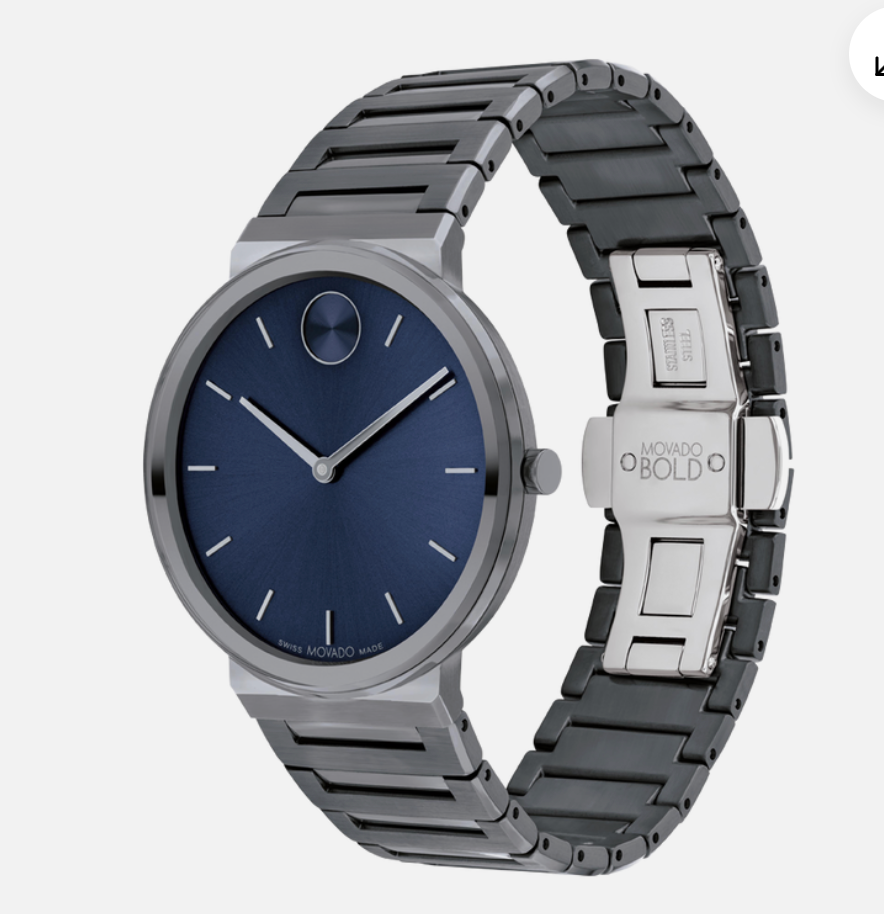 Movado Horizon Series Men's Grey ION PVD Stainless Quartz Watch