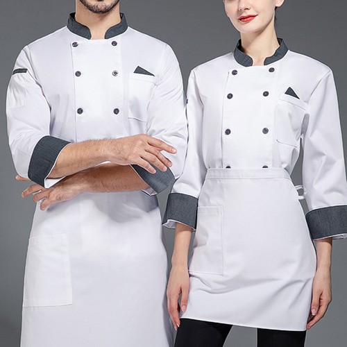 Unisex Short Sleeve Chef Coat Jackets Men Kitchen Workwear Cooking Uniform - Picture 4 of 19