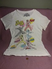 white pastel POWER RANGERS TEE SHIRT IT'S MORPHIN TIME child's or small adult