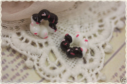 2pz miniatura resina doll house fimo cernit orecchini collane donut bicolore - Picture 1 of 1