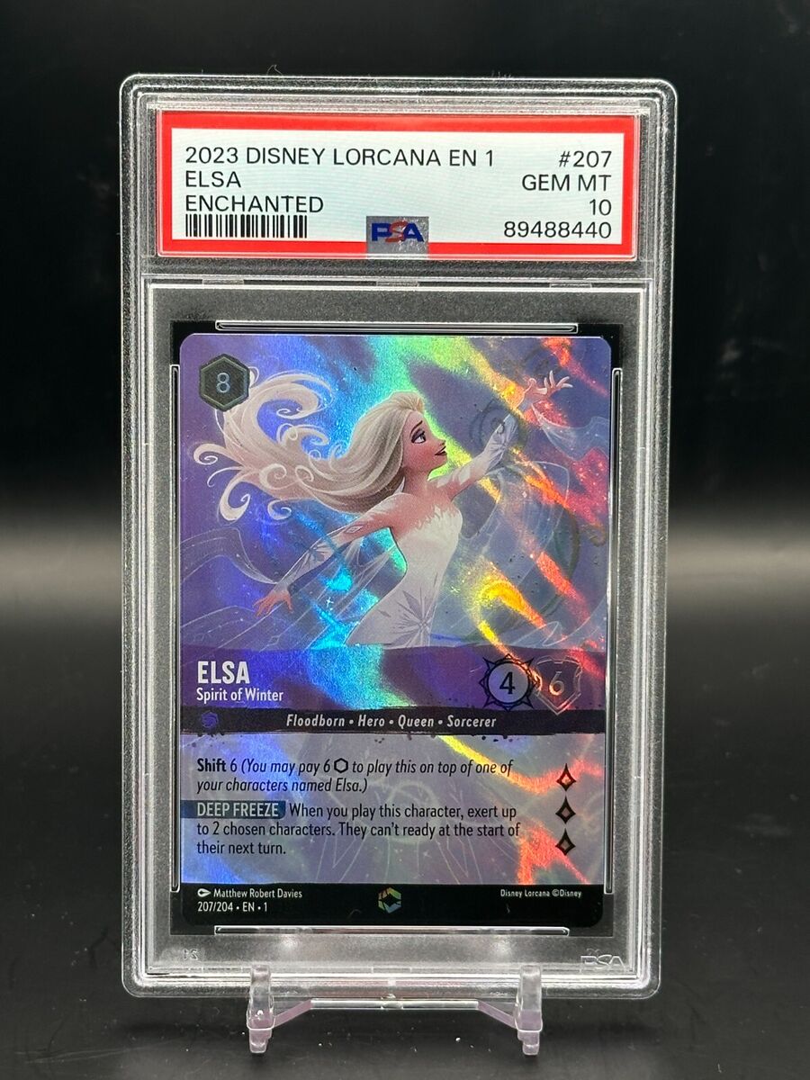 PSA 10 GEM MINT Elsa Spirit of Winter ENCHANTED Holo Lorcana PSA 10 GEM MINT Elsa Spirit of Winter ENCHANTED Holo Lorcana