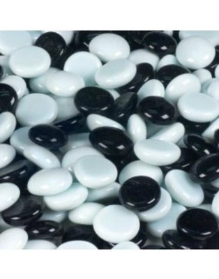 50 Black White Decorative Glass Pebbles Stones Beads Vases