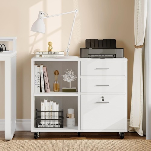 Weiß Büro Aufbewahrungsschrank Aktenschrank Schreibtisch Höhe abschließbar zweitürig Zuhause - Bild 4 von 35