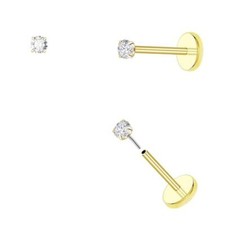 20G Threadless Flat Back Earrings hypoallergenic Titanium Small Stud Earrings