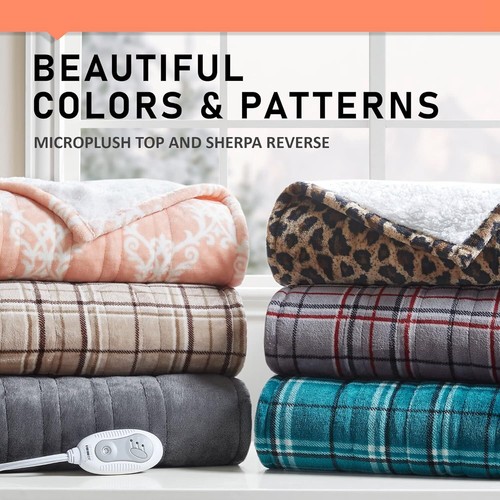 Degrees of Comfort Sherpa Heated Blanket Wrap, Cozy & Snuggy Electric Shawl for - 第 6/7 張圖片