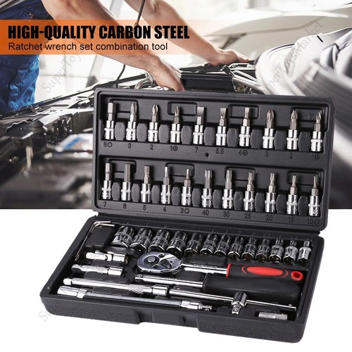 1/2 inch Drive Impact Socket Set & 1/4 inch Drive Socket Ratchet Wrench Tool Set - Picture 25 of 25